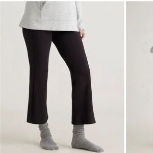 Quince Black Cropped Flare Pants